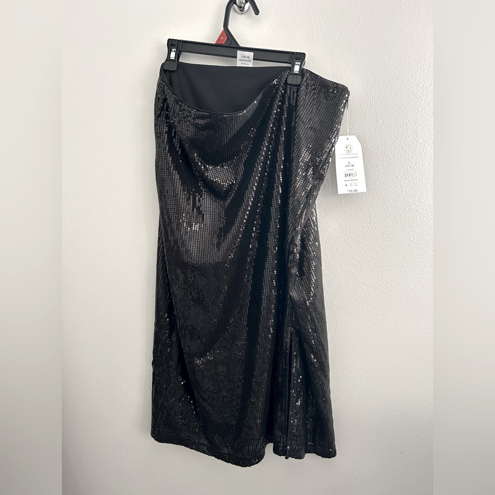 Time and Tru Women's Sequin Skirt with Side Slit, Sizes lg 12-14 - Picture 2 of 7